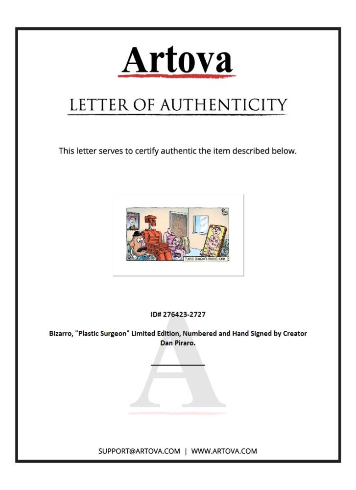 Bizarro "Plastic Surgeon" LE 12x19 Giclee on Paper by Dan Piraro (Artova) at PristineAuction.com Bizarro "Plastic Surgeon" LE 12x19 Giclee on Paper by Dan Piraro (Artova) at PristineAuction.com