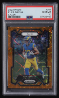 Puka Nacua 2023 Panini Prizm Prizms Orange Lazer #357 RC (PSA 10) at PristineAuction.com