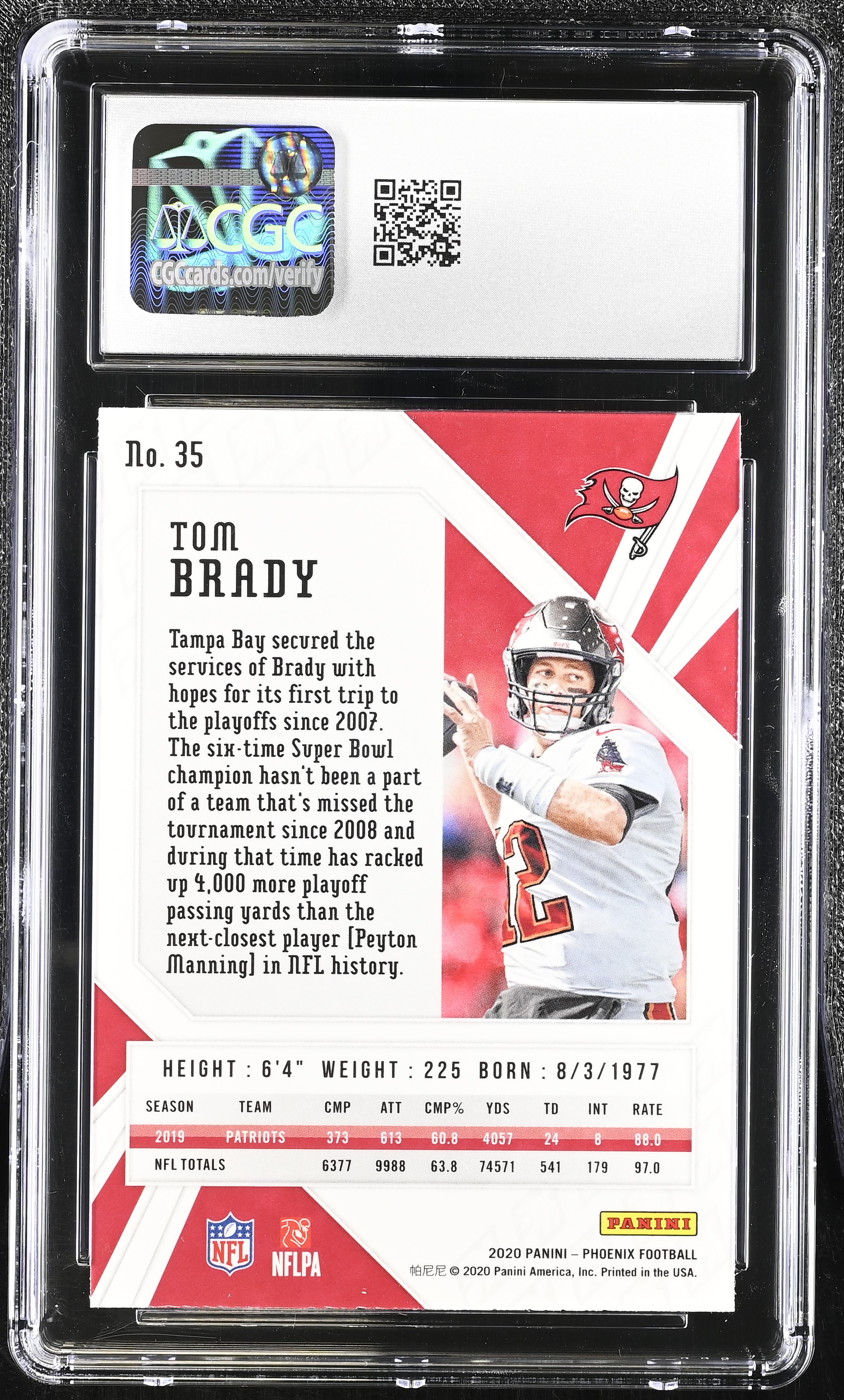 Tom Brady 2020 Panini Phoenix Fire Burst #35 (CGC 10) at PristineAuction.com Tom Brady 2020 Panini Phoenix Fire Burst #35 (CGC 10) at PristineAuction.com