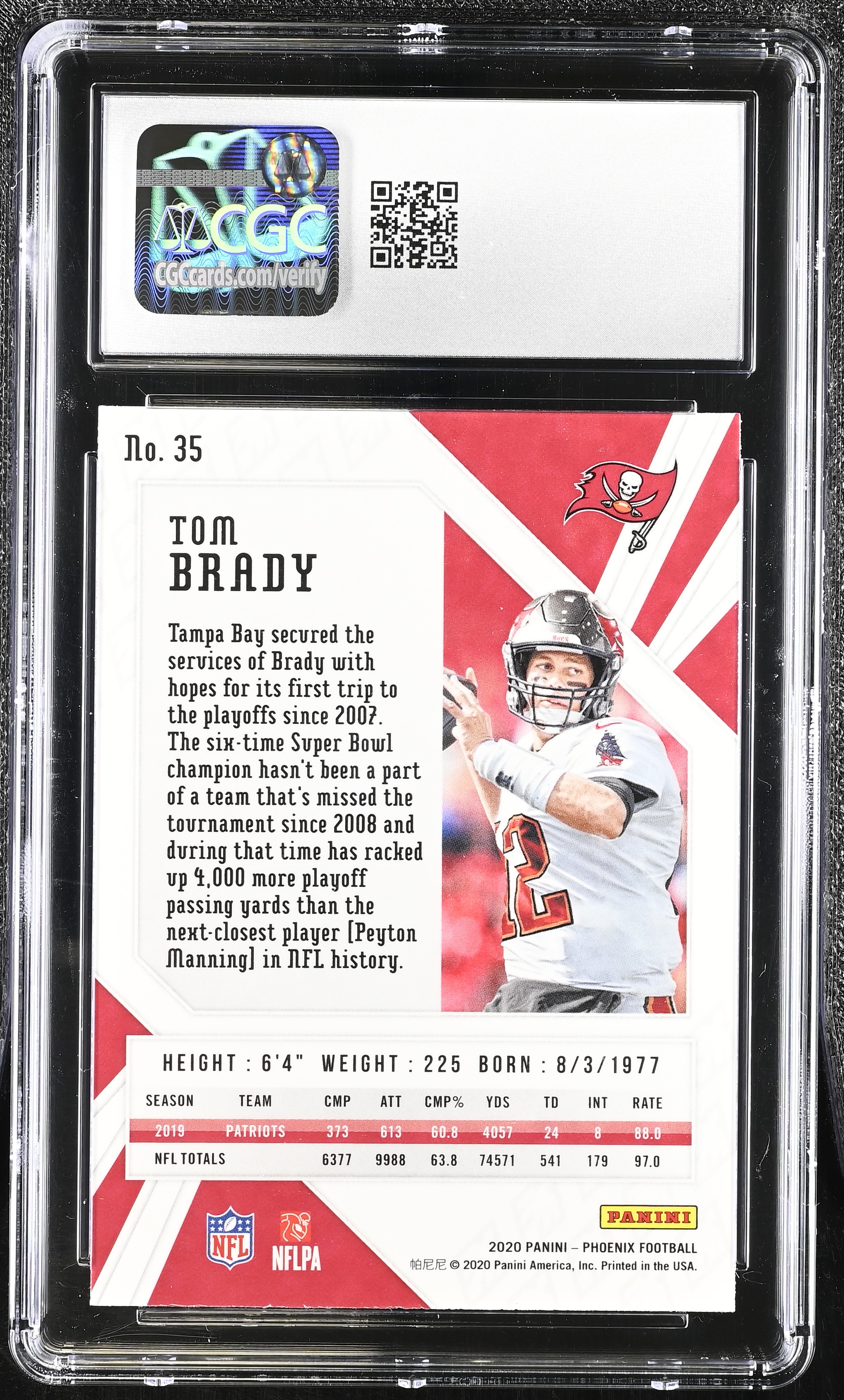 Tom Brady 2020 Panini Phoenix Fire Burst #35 (CGC 10) at PristineAuction.com Tom Brady 2020 Panini Phoenix Fire Burst #35 (CGC 10) at PristineAuction.com