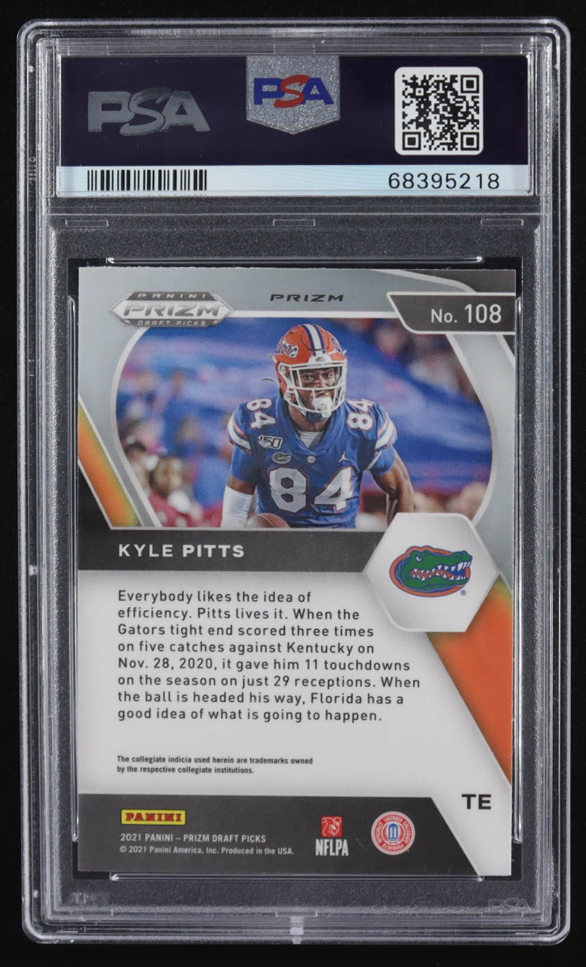 Kyle Pitts 2021 Panini Prizm Draft Picks Prizms Green #108 RC (PSA 10) at PristineAuction.com Kyle Pitts 2021 Panini Prizm Draft Picks Prizms Green #108 RC (PSA 10) at PristineAuction.com