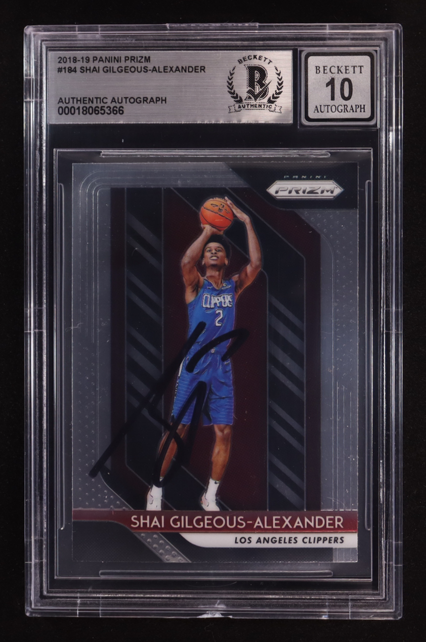 Shai Gilgeous-Alexander Signed 2018-19 Panini Prizm #184 RC (BGS | Autograph Graded BGS 10) at PristineAuction.com Shai Gilgeous-Alexander Signed 2018-19 Panini Prizm #184 RC (BGS | Autograph Graded BGS 10) at PristineAuction.com