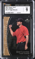 Tiger Woods 2001 Upper Deck Stat Leaders #SL17 RC (CGC 9) at PristineAuction.com