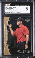 Tiger Woods 2001 Upper Deck Stat Leaders #SL17 RC (CGC 9) at PristineAuction.com