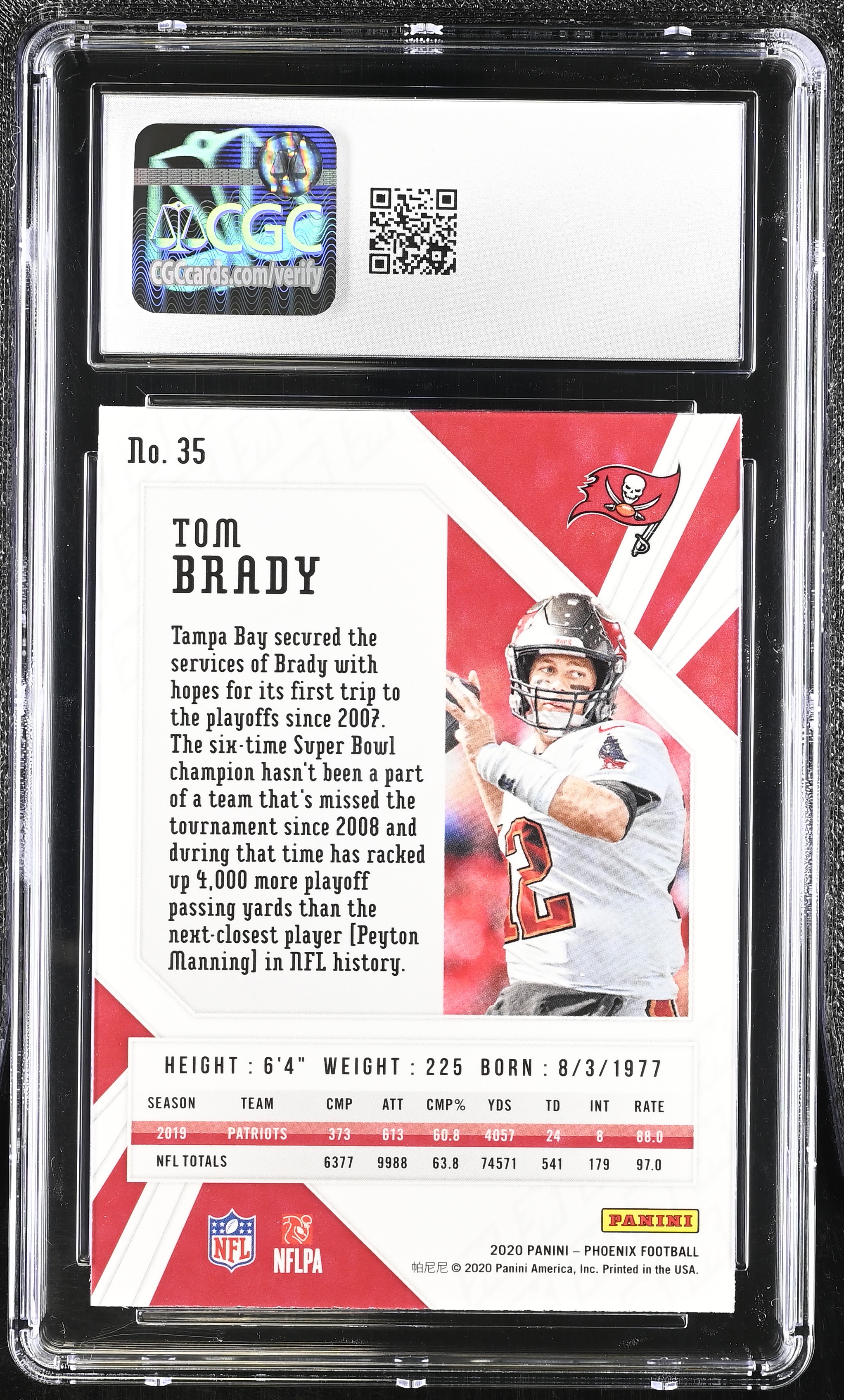 Tom Brady 2020 Panini Phoenix Fire Burst #35 (CGC 10) at PristineAuction.com Tom Brady 2020 Panini Phoenix Fire Burst #35 (CGC 10) at PristineAuction.com