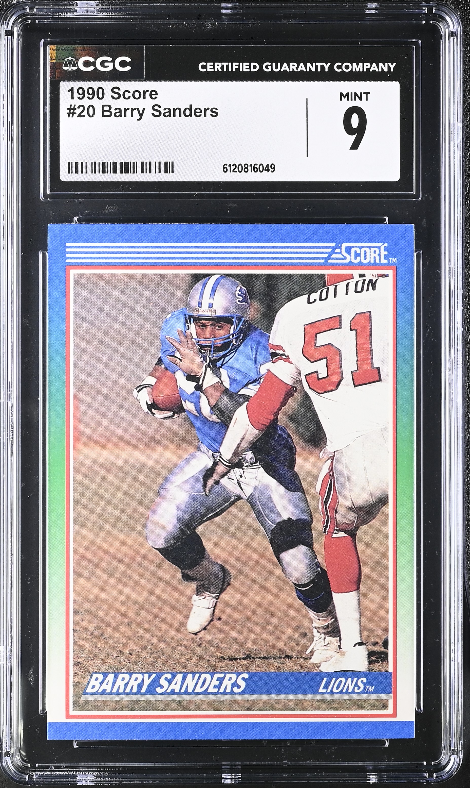 Barry Sanders 1990 Score #20 (CGC 9) at PristineAuction.com Barry Sanders 1990 Score #20 (CGC 9) at PristineAuction.com
