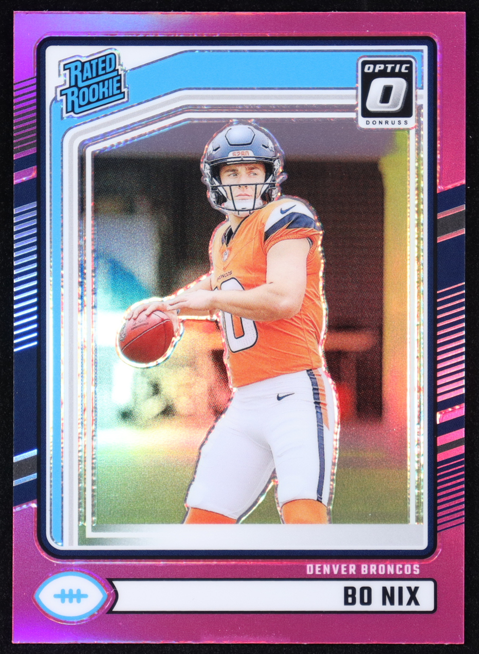 Bo Nix 2024 Donruss Optic Rated Rookies Preview Pink #369 RR RC at PristineAuction.com Bo Nix 2024 Donruss Optic Rated Rookies Preview Pink #369 RR RC at PristineAuction.com