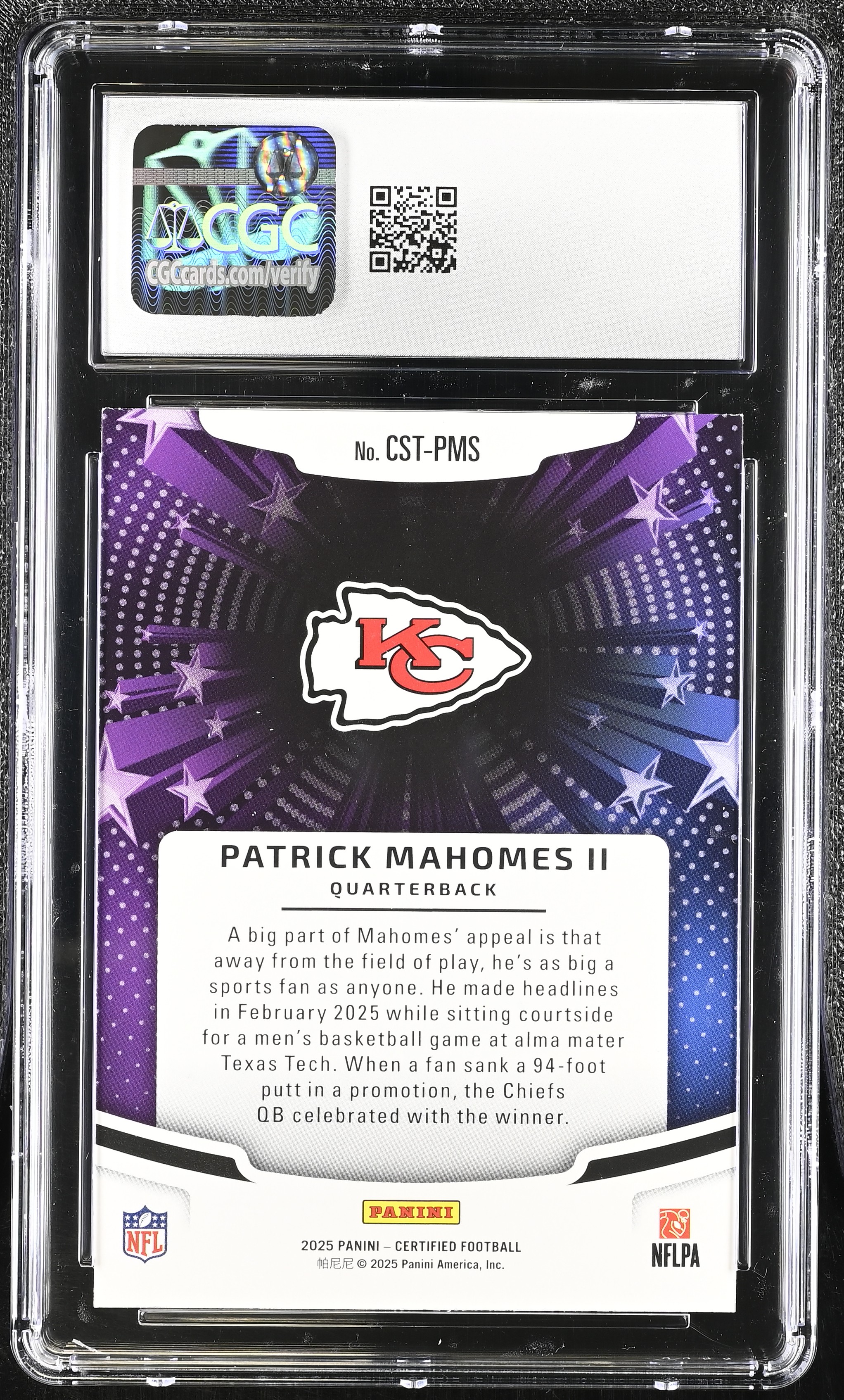 Patrick Mahomes II 2025 Certified Certified Stars #18 (CGC 9.5) at PristineAuction.com Patrick Mahomes II 2025 Certified Certified Stars #18 (CGC 9.5) at PristineAuction.com