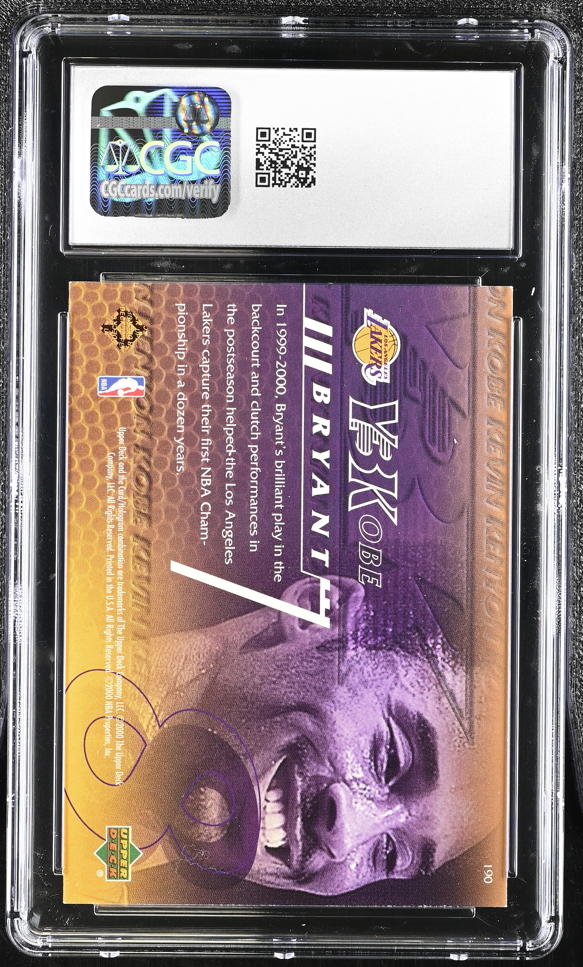 Kobe Bryant 2000-01 Upper Deck Y3K #190 (CGC 8.5) at PristineAuction.com Kobe Bryant 2000-01 Upper Deck Y3K #190 (CGC 8.5) at PristineAuction.com