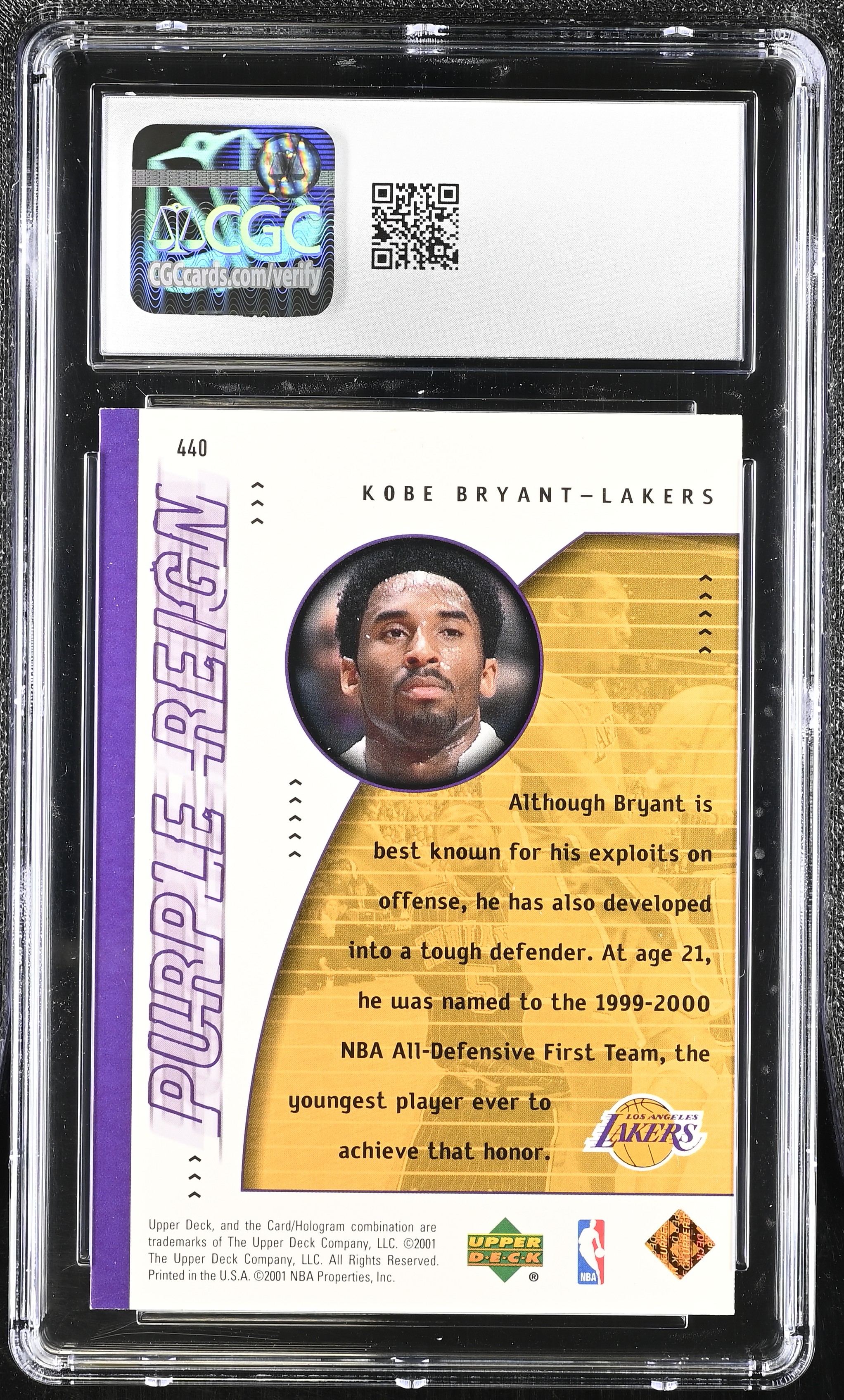 Kobe Bryant 2000-01 Upper Deck #440 (CGC 8.5) at PristineAuction.com Kobe Bryant 2000-01 Upper Deck #440 (CGC 8.5) at PristineAuction.com