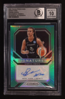 Sabrina Ionescu Signed 2021 Panini Prizm WNBA Signatures Green #SG-SIG (BGS | Autograph Graded BGS 10) at PristineAuction.com