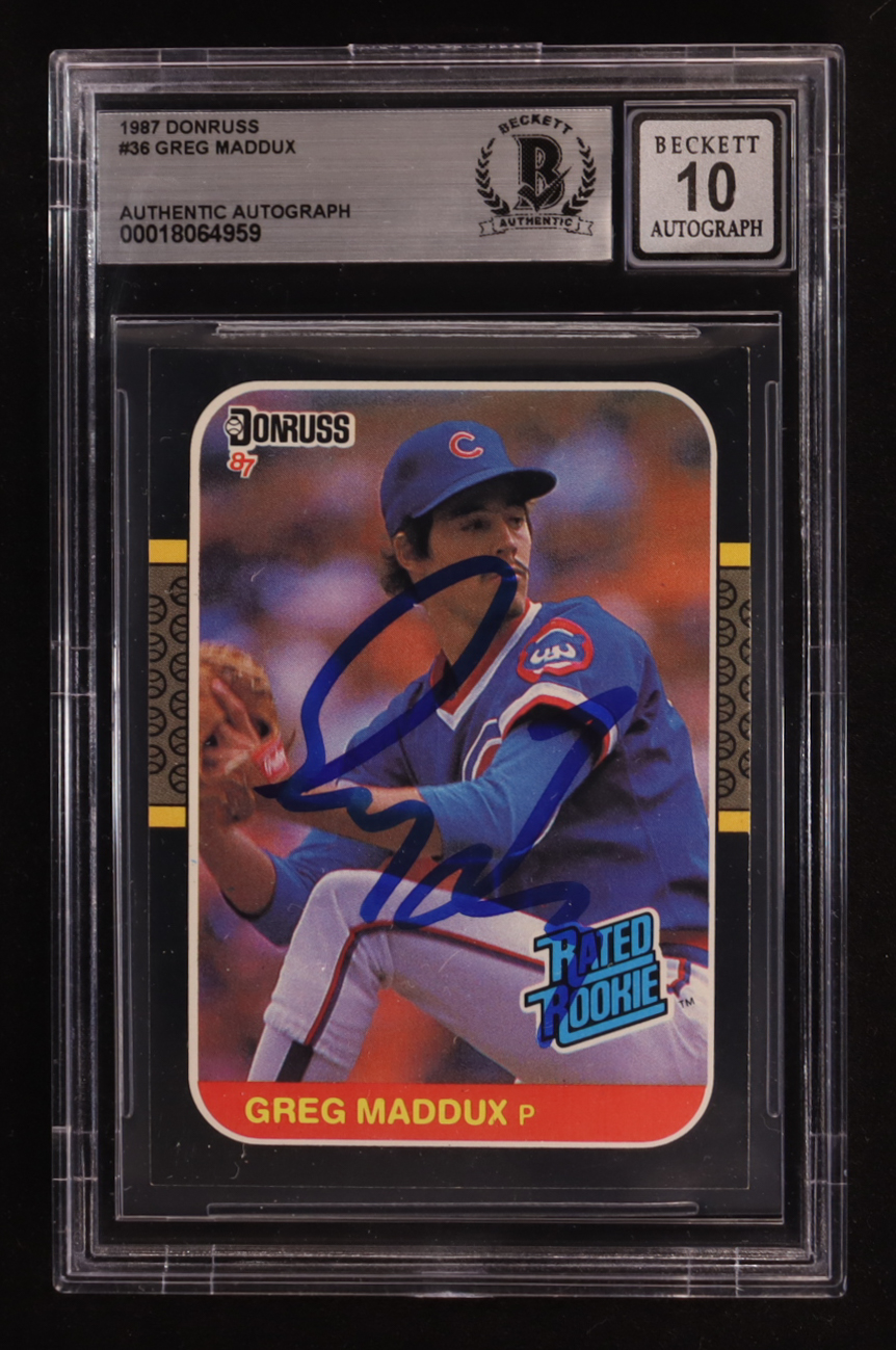 Greg Maddux Signed 1987 Donruss RR #36 RC (BGS | Autograph Graded BGS 10) at PristineAuction.com Greg Maddux Signed 1987 Donruss RR #36 RC (BGS | Autograph Graded BGS 10) at PristineAuction.com