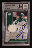 Jake Oettinger Signed 2020-21 Upper Deck Trilogy Rookie Renditions Jerseys Silver #RR-9 RC (BGS | Autograph Graded BGS 10) at PristineAuction.com