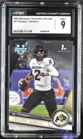 Shedeur Sanders 2023 Bowman University Chrome #16 RC (CGC 9) at PristineAuction.com