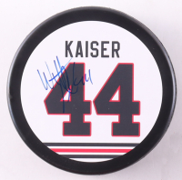 Wyatt Kaiser Signed Blackhawks Logo Hockey Puck (JSA) at PristineAuction.com