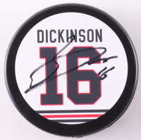 Jason Dickinson Signed Blackhawks Logo Hockey Puck (JSA) at PristineAuction.com