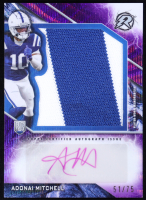 Adonai Mitchell 2024 Topps Resurgence Resurgence Rookie Patch Autographs Purple Surge Player-Worn #RPAAM #51/75 RC at PristineAuction.com