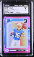 Ladd McConkey 2024 Donruss Optic Rated Rookies Preview Pink #328 RC (CGC 9) at PristineAuction.com