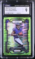 Zay Flowers 2023 Panini Prizm Prizms Neon Green Pulsar #307 RC (CGC 9) at PristineAuction.com