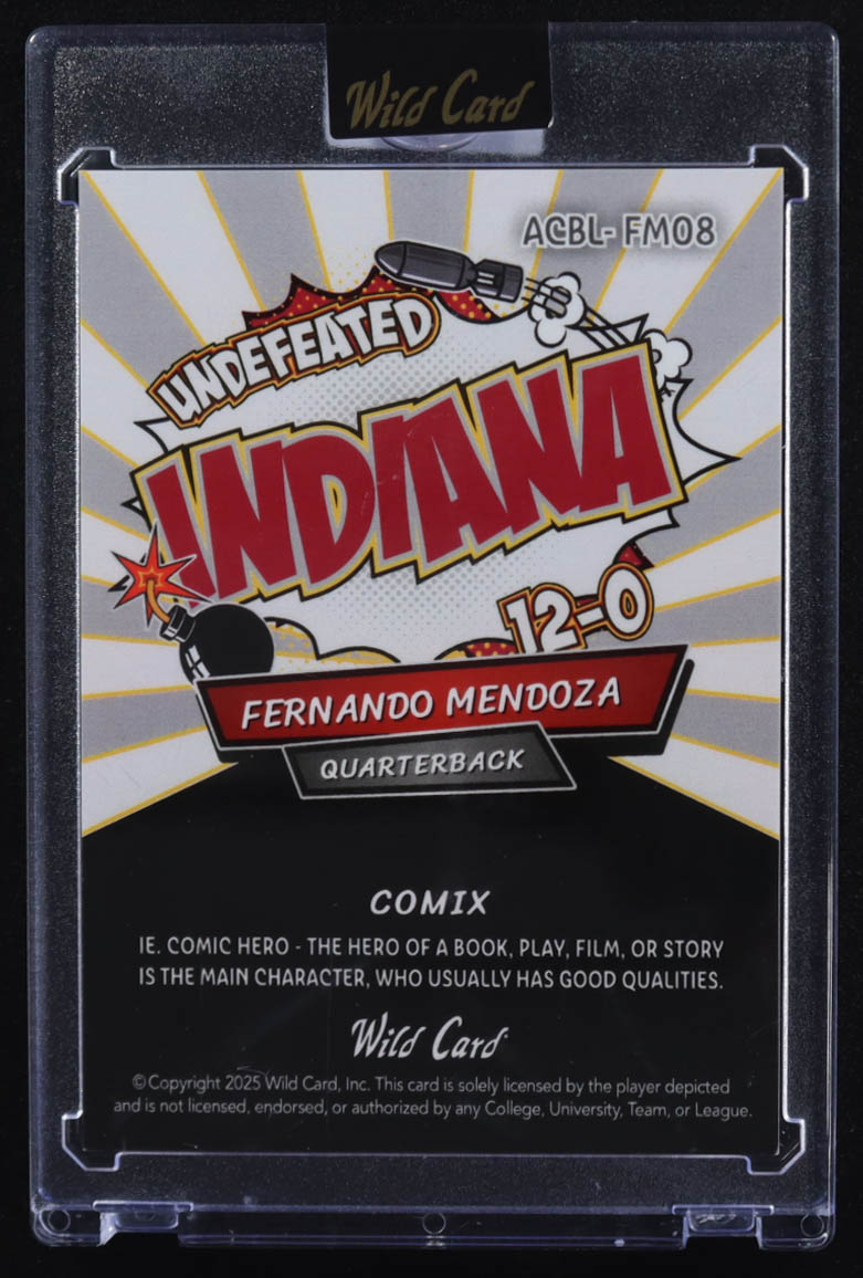 Fernando Mendoza 2025 Wild Card Comix Undefeated #ACBL-FM08 RC #2/5 at PristineAuction.com Fernando Mendoza 2025 Wild Card Comix Undefeated #ACBL-FM08 RC #2/5 at PristineAuction.com