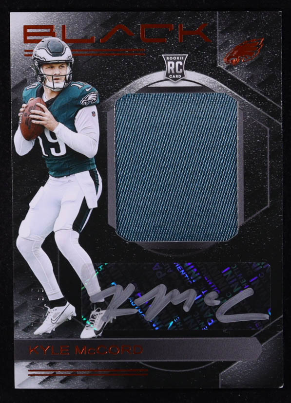 Kyle McCord 2025 Panini Black Rookie Patch Autographs Citrine #18 #72/99 RC at PristineAuction.com Kyle McCord 2025 Panini Black Rookie Patch Autographs Citrine #18 #72/99 RC at PristineAuction.com