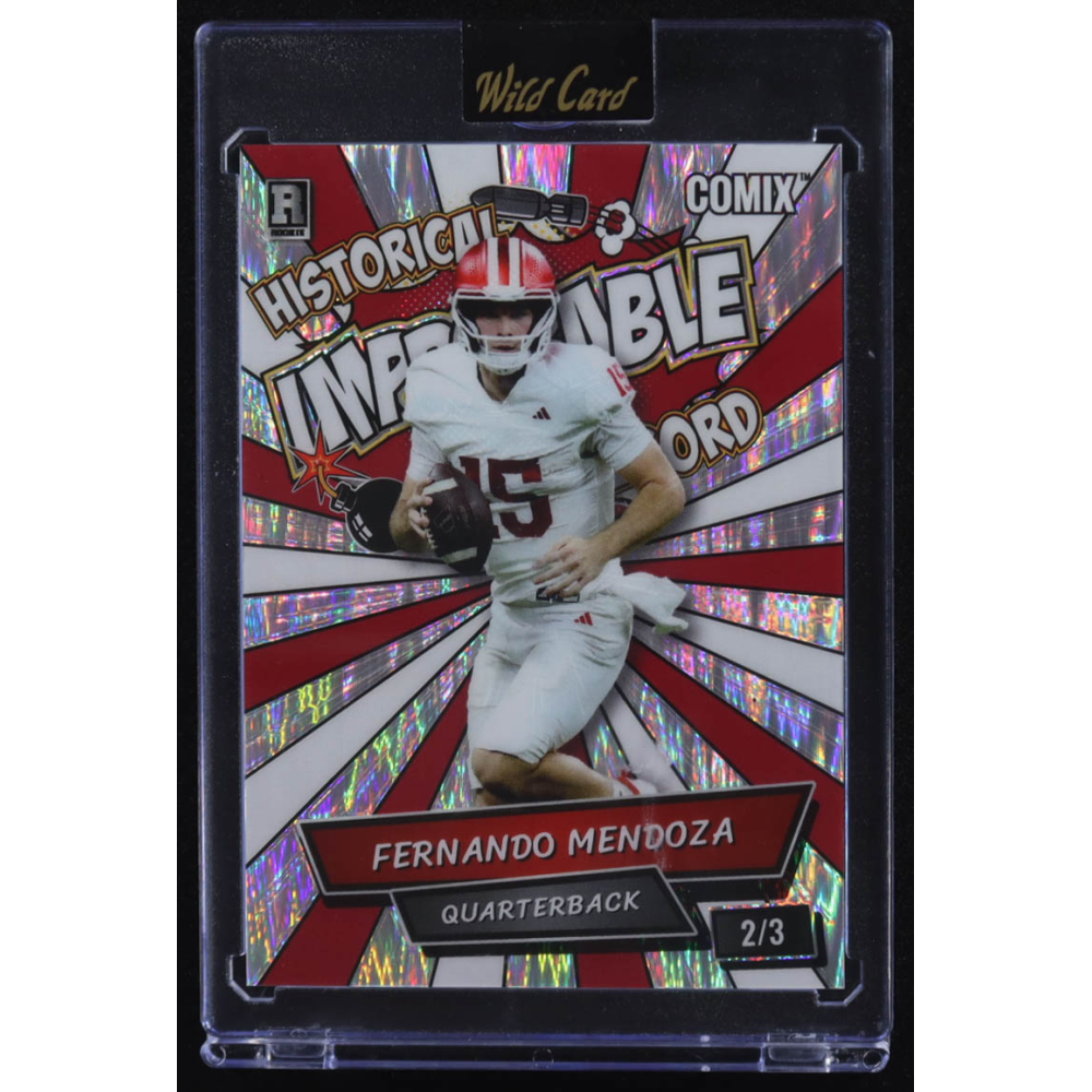 Fernando Mendoza 2025 Wild Card Comix Historical Improbable Record #ACIM-FM011 RC #2/3 at PristineAuction.com