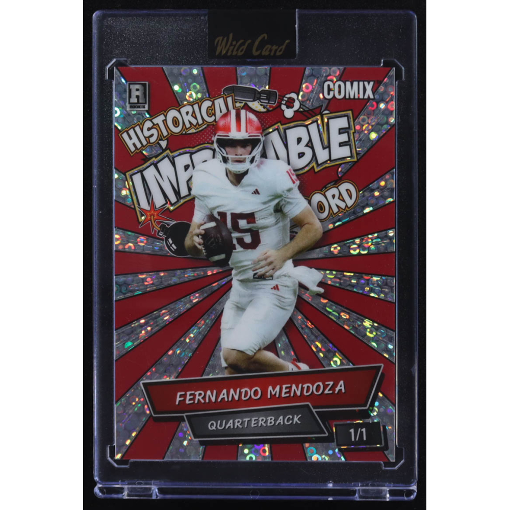 Fernando Mendoza 2025 Wild Card Comix Historical Improbable Record #ACIM-FM011 RC #1/1 at PristineAuction.com