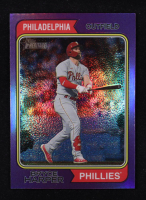 Bryce Harper 2023 Topps Heritage Chrome Purple Refractors #17 at PristineAuction.com