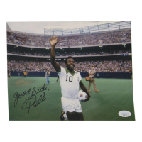 Pele Signed Team Brazil 8x10 Photo Inscribed "Good Luck!" (JSA) at PristineAuction.com