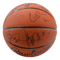 Michigan Wolverines "Fab 5" Basketball Signed by (5) with Chris Webber, Jalen Rose, Juwan Howard (JSA) at PristineAuction.com