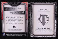 Francisco Lindor / Omar Vizquel 2017 Topps Tribute Tandem Autograph Booklets #TTLV #01/25 at PristineAuction.com