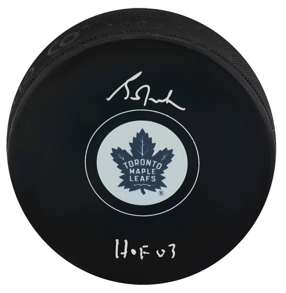 Grant Fuhr Signed Maple Leafs Logo Hockey Puck Inscribed "HOF 03" (Schwartz) at PristineAuction.com Grant Fuhr Signed Maple Leafs Logo Hockey Puck Inscribed "HOF 03" (Schwartz) at PristineAuction.com