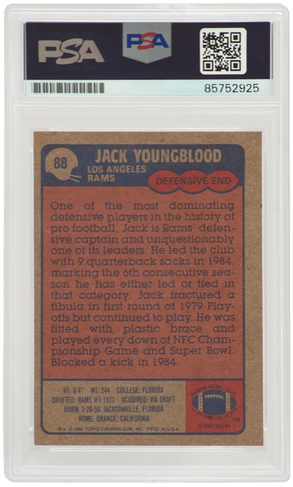 Jack Youngblood Signed 1985 Topps #88 Inscribed "HF 01" (PSA) at PristineAuction.com Jack Youngblood Signed 1985 Topps #88 Inscribed "HF 01" (PSA) at PristineAuction.com