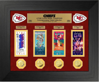 Chiefs "4-Time Super Bowl Champions" Custom LE Framed Ticket Display with (4) Gold Plated Coins at PristineAuction.com