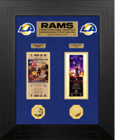 Rams "2-Time Super Bowl Champions" Custom LE Framed Ticket Display with (2) Gold Plated Coins at PristineAuction.com