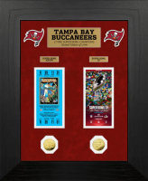 Buccaneers "2-Time Super Bowl Champions" Custom LE Framed Ticket Display with (2) Gold Plated Coins at PristineAuction.com