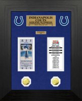 Colts "Super Bowl Champions" Custom LE Framed Ticket Display with (2) Gold Plated Coins at PristineAuction.com