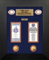 Bears "Super Bowl Champions" Custom LE Framed Ticket Display with (2) Gold Plated Coins at PristineAuction.com