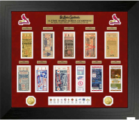 St. Louis Cardinals "11-Time World Series Champions" Custom Framed Ticket Display with (2) Gold Plated Coins at PristineAuction.com