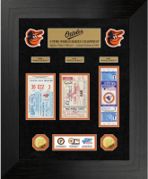 Baltimore Orioles "3-Time World Series Champions" Custom Framed Ticket Display with (2) Gold Plated Coins at PristineAuction.com