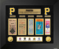 Pittsburgh Pitates "5-Time World Series Champions" Custom Framed Ticket Display with (2) Gold Plated Coins at PristineAuction.com