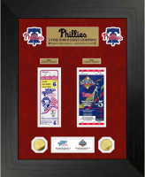 Philadelphia Phillies "2-Time World Series Champions" Custom Framed Ticket Display with (2) Gold Plated Coins at PristineAuction.com