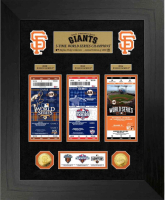 San Francisco Giants "3-Time World Series Champions" Custom Framed Ticket Display with (2) Gold Plated Coins at PristineAuction.com