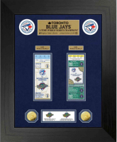 Toronto Blue Jays "2-Time World Series Champions" Custom Framed Ticket Display with (2) Gold Plated Coins at PristineAuction.com