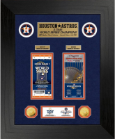 Houston Astros "2-Time World Series Champions" Custom Framed Ticket Display with (2) Gold Plated Coins at PristineAuction.com