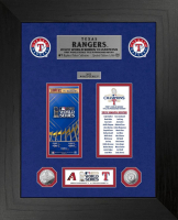 Texas Rangers  "World Series Champions" Custom Framed Ticket Display with (2) Silver Plated Coins at PristineAuction.com