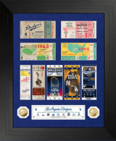 Los Angeles Dodgers "9-Time World Series Champions" Custom Framed Ticket Display with (2) Gold Plated Coins at PristineAuction.com