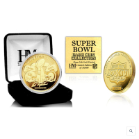 Super Bowl XXXIV Commemorative 24KT Gold Plated Coin at PristineAuction.com
