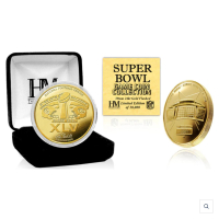 Super Bowl XLV Commemorative 24KT Gold Plated Coin at PristineAuction.com