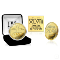 Super Bowl XLVIII Commemorative 24KT Gold Plated Coin at PristineAuction.com